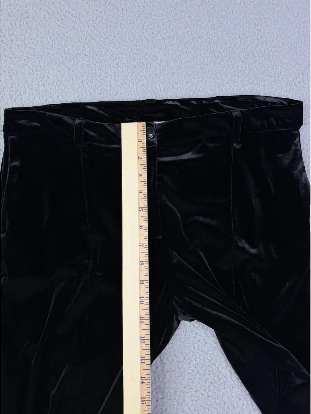 Anatomie Stretch Velvet Slim Leg Black Pants Women's L (34x29) High Rise - Picture 10 of 15